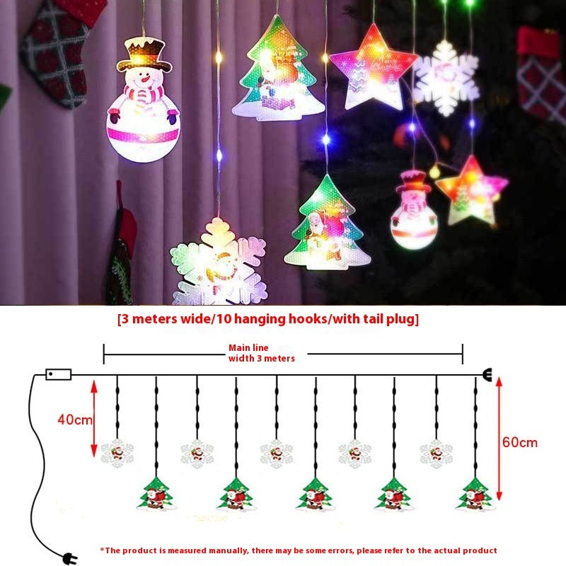 Painted Christmas Curtain Lights Holiday Layout Rubber-covered Wire Ambience Light - Beuti-Ful