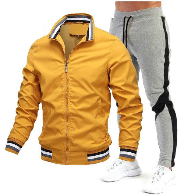 Sweatpants Running Sports Teen Jacket Stitching Suit