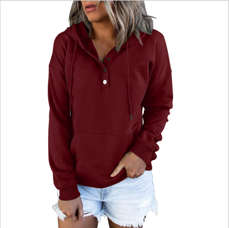 Women's Long-sleeved Hooded Front Eyelet Sweater - Beuti-Ful