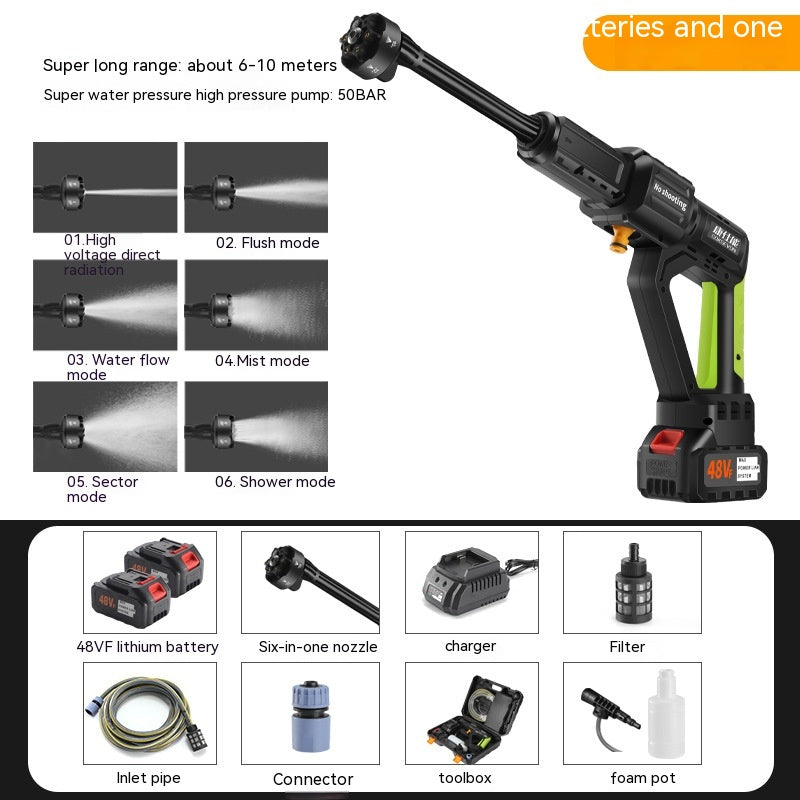 Wireless Car Washing Machine Household High-power Wireless High-pressure Water Gun - Beuti-Ful