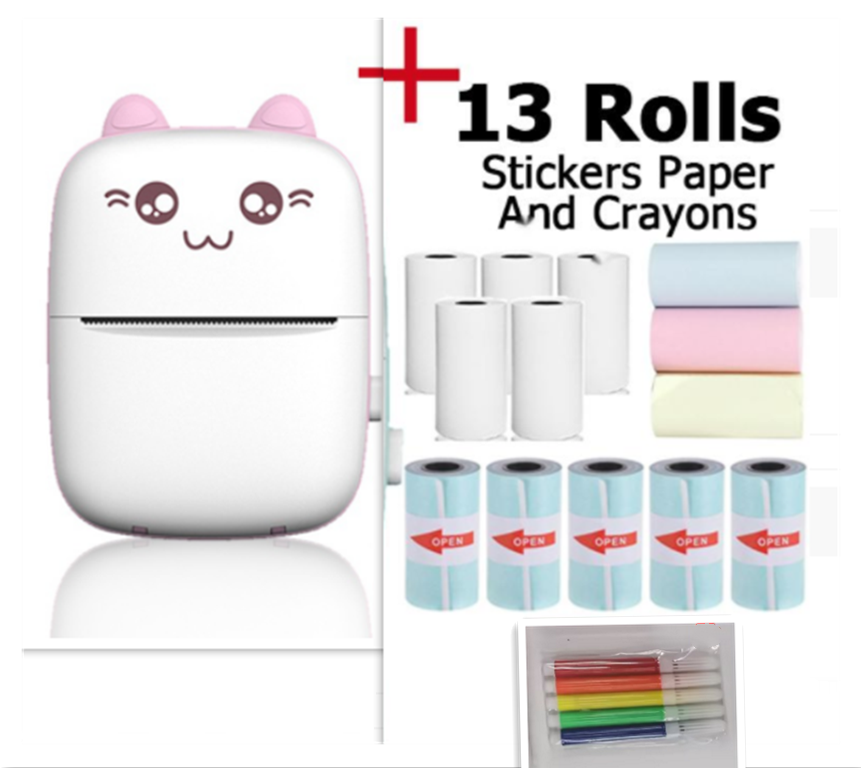 Mini Printer Portable Bluetooth WiFi  Mobile Phone Photo Label Printer - Beuti-Ful