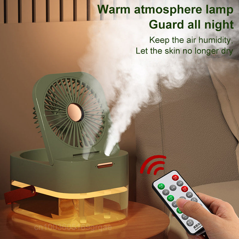 Humidifier Spray Fan Portable Air Cooler Humidifier USB Mist Fan Desktop With Night Light