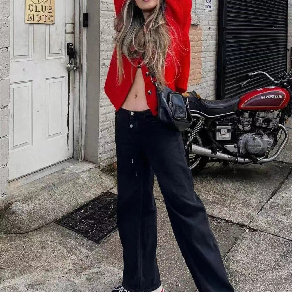 Low Waist Wide Leg Women's Jeans Fashion Loose - Beuti-Ful