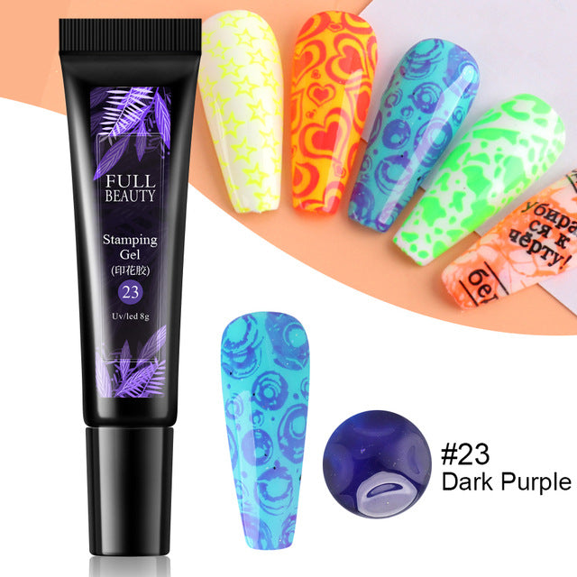 Nail Art Fluorescent Printing Glue, Nail Template Transfer Glue Hose Set - Beuti-Ful