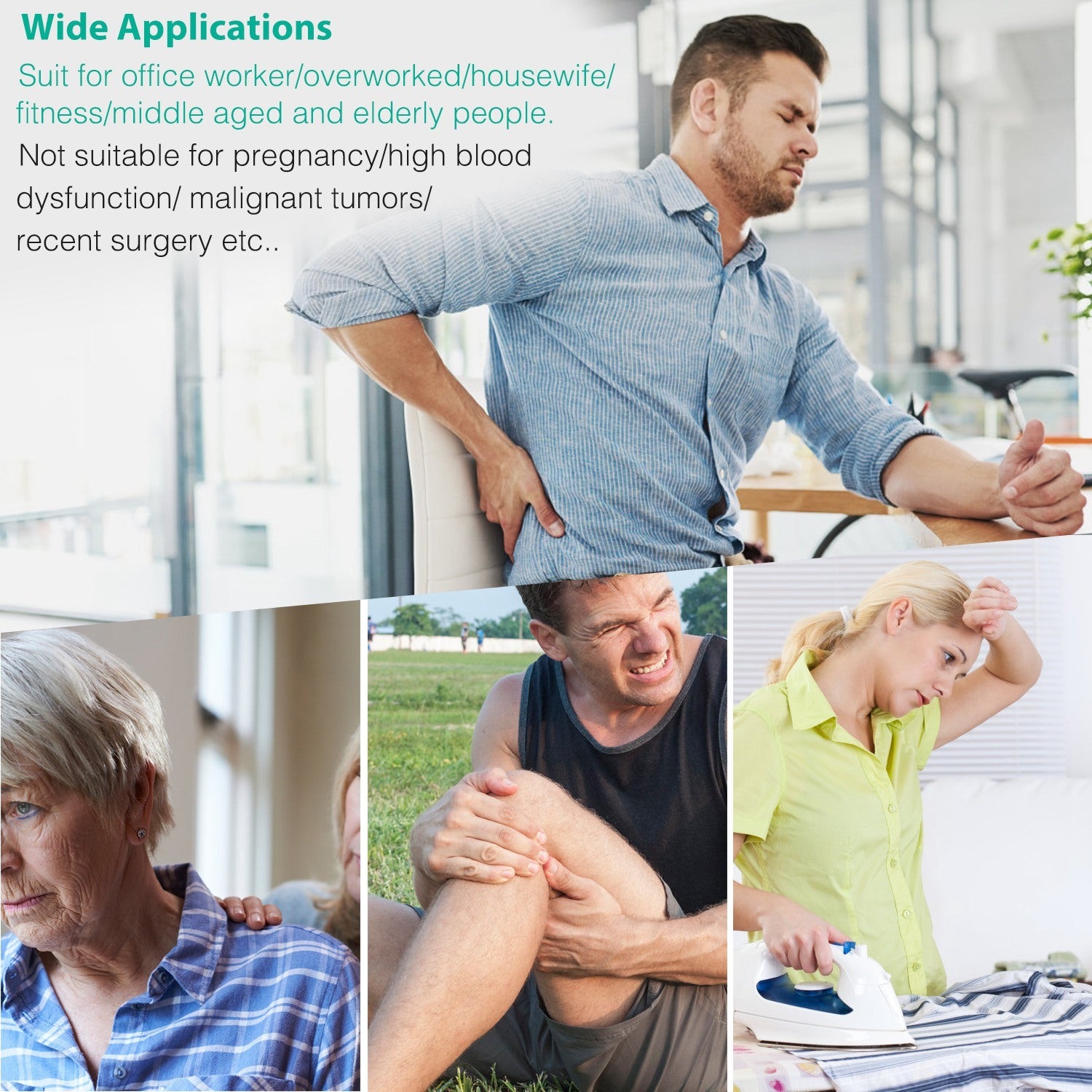 1Pc Rechargeable Tens Unit Machine Impulse Massager 16 Modes Muscle Stimulator