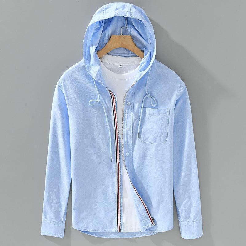 Cotton Hooded Shirt Coat American Casual Men - Beuti-Ful