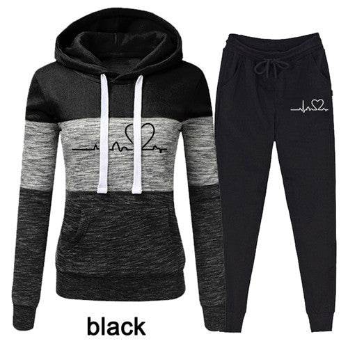 Casual Trackskuit Women Two Piece Set Suit Female Hoodies