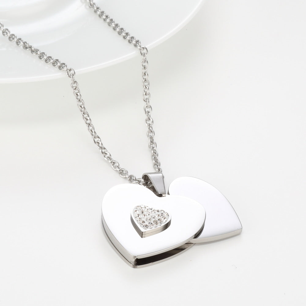 Best Friend Gift Peach Heart Combination Necklace - Beuti-Ful