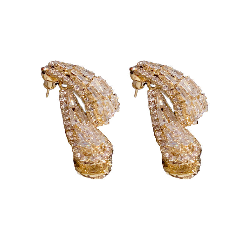 Korean Style Refined Grace Fashion Zircon Earrings Front And Rear Wear - Beuti-Ful