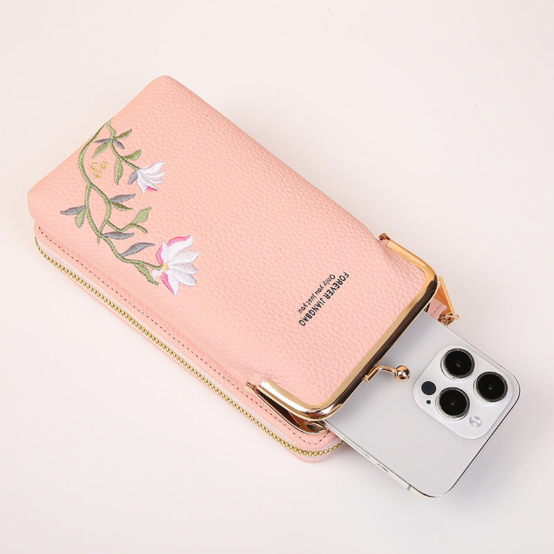 Fashion Litchi Embroidery Crossbody Shoulder Bag purse - Beuti-Ful