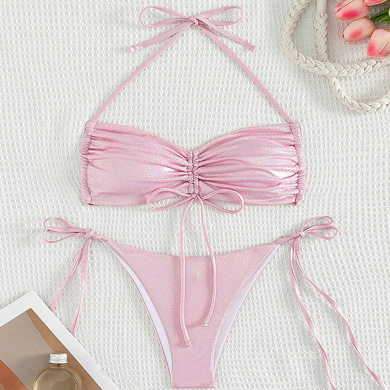 Bikini Drawstring Strap Swimsuit Reflective Women - Beuti-Ful