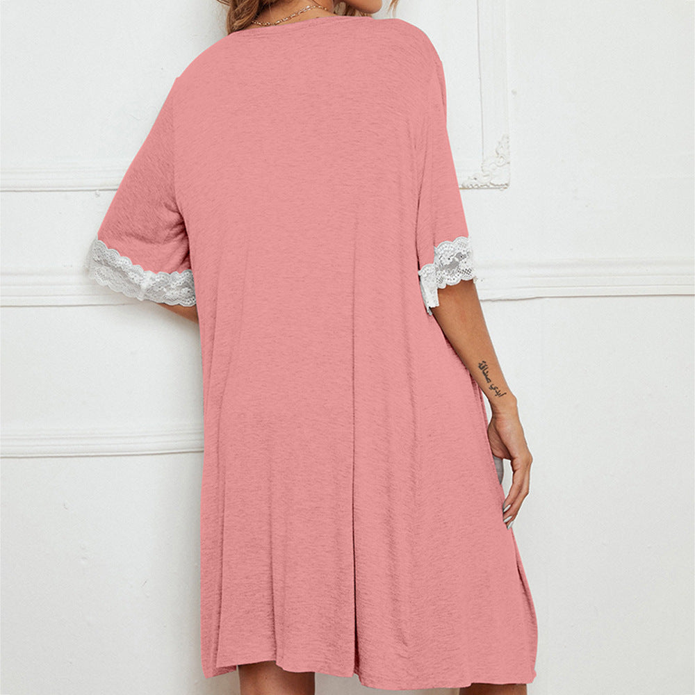 Pajama Suit Lace Stretch Slip Nightdress Nightgown