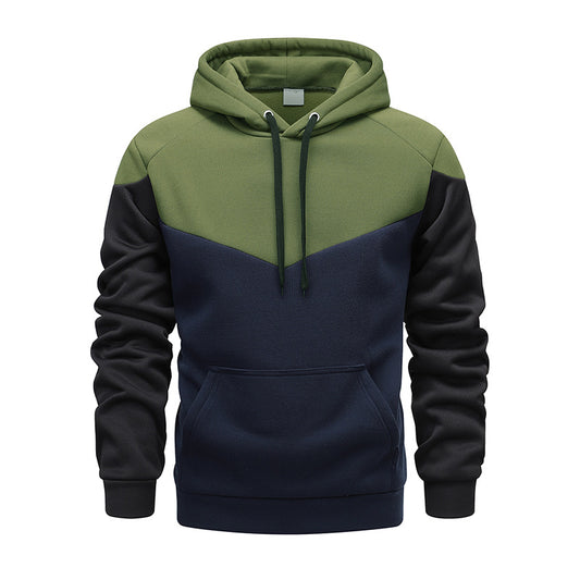 Men's Hoodie Patchwork Color Sweater