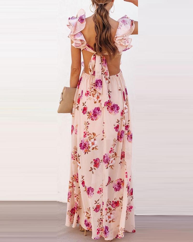 Stitching European And American Backless Summer Dress - Beuti-Ful