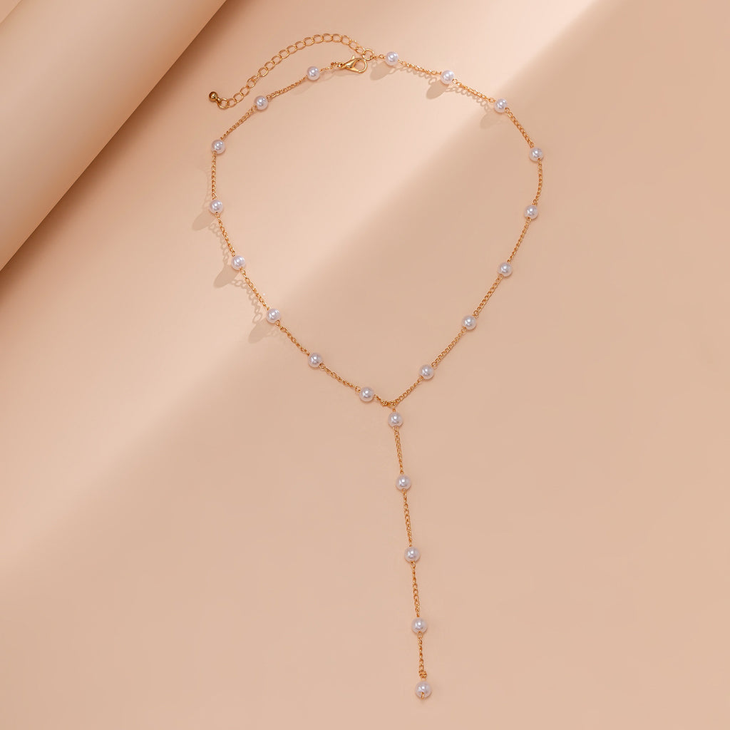 Twin Long Pearl Necklace Retro Cold - Beuti-Ful
