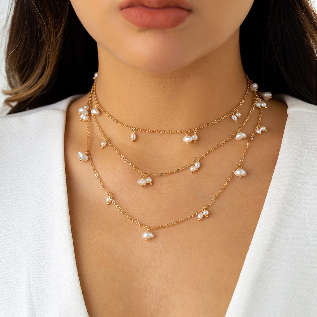 Twin Long Pearl Necklace Retro Cold - Beuti-Ful