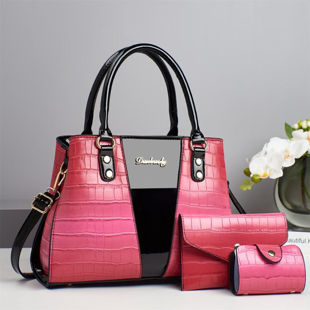 Women's Crocodile Stitching Three-piece Shoulder Bag