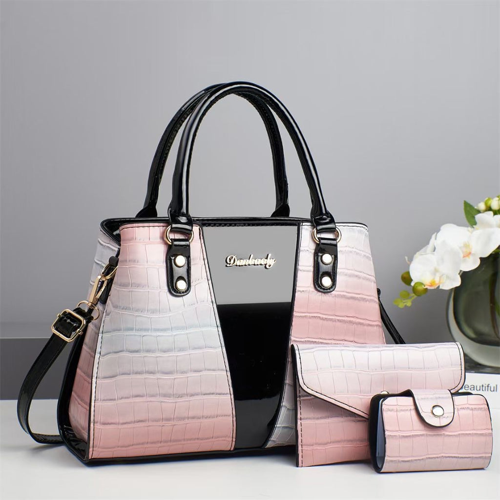 Women's Crocodile Stitching Three-piece Shoulder Bag