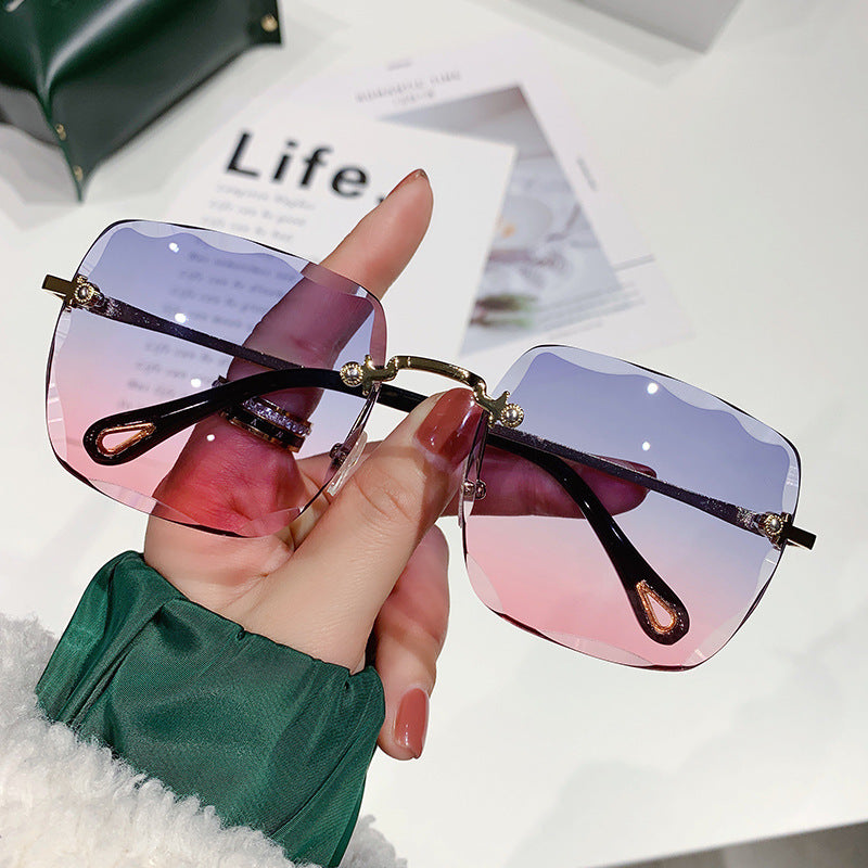 Frameless Trimming Square Sunglasses For Women - Beuti-Ful