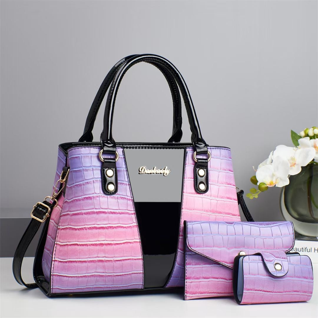 Women's Crocodile Stitching Three-piece Shoulder Bag