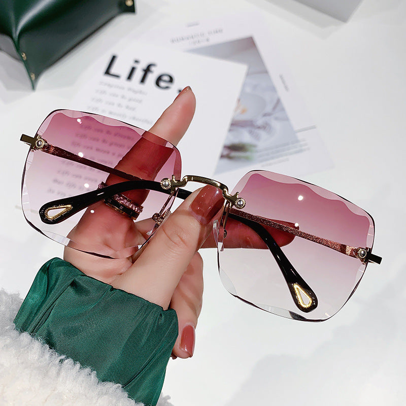 Frameless Trimming Square Sunglasses For Women - Beuti-Ful