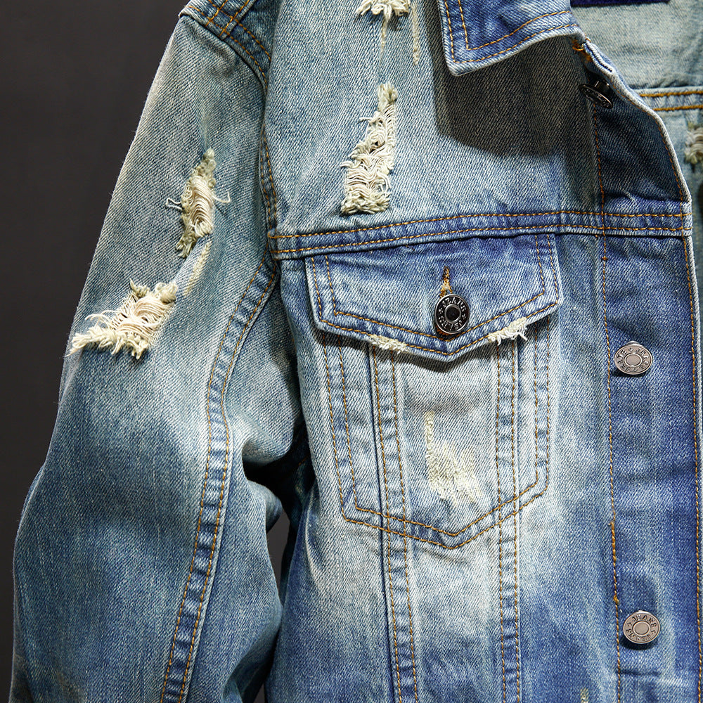 Washed Denim Jacket Tops Outerwear - Beuti-Ful