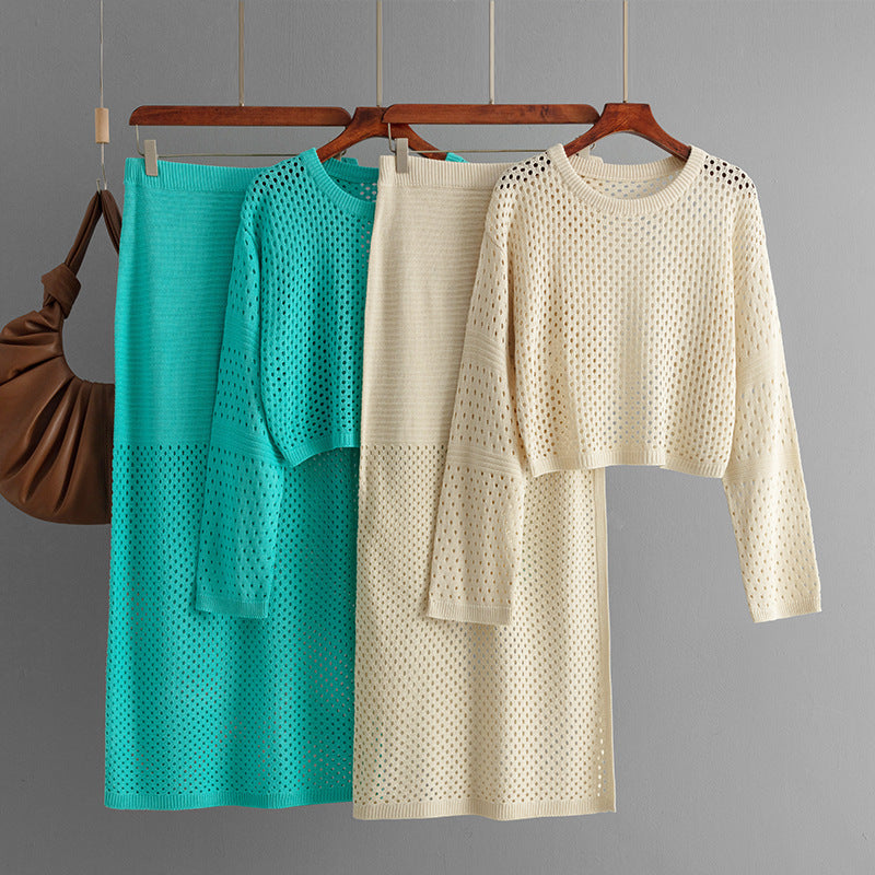 Women's Hollow Sweater Long Skirt Fashion - Beuti-Ful