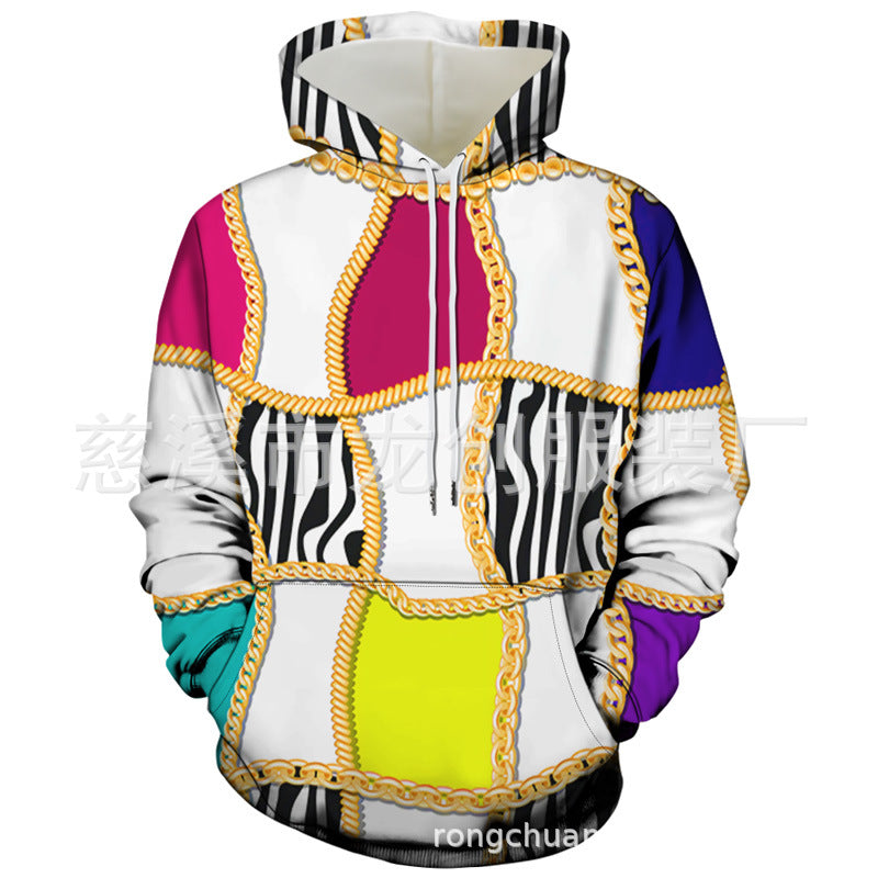 Sports Long-sleeved Men's Plaid Colorblock Printed 3D Sweater - Beuti-Ful
