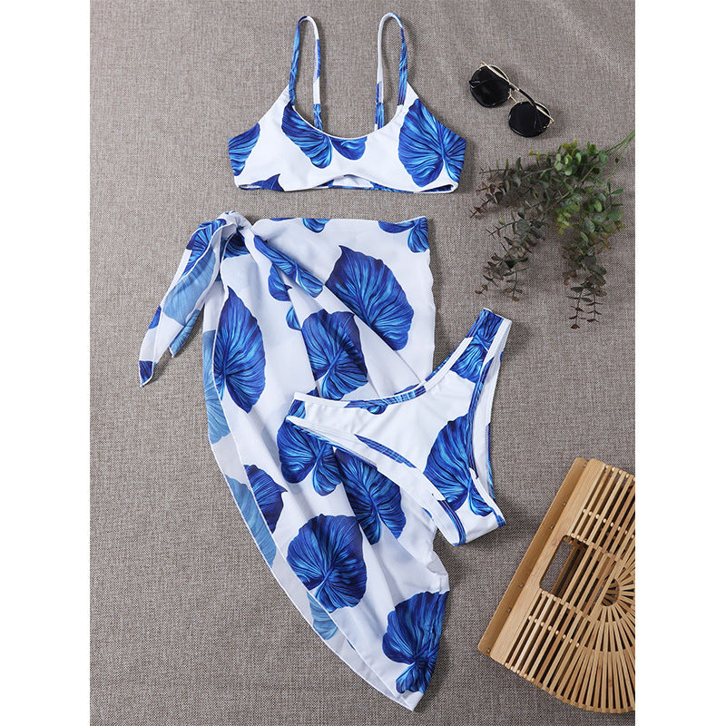 Bikini Printed Three-piece Set Swimsuit For Women - Beuti-Ful