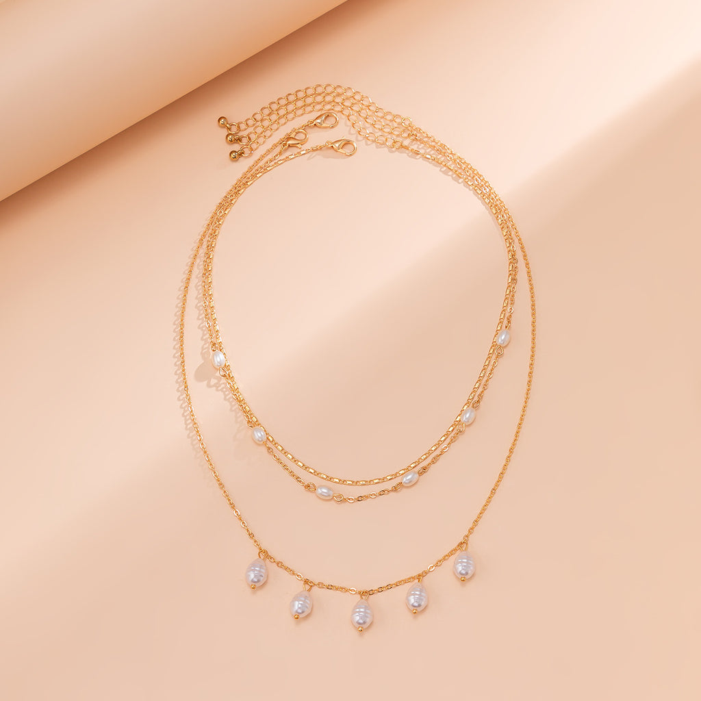 Twin Long Pearl Necklace Retro Cold - Beuti-Ful