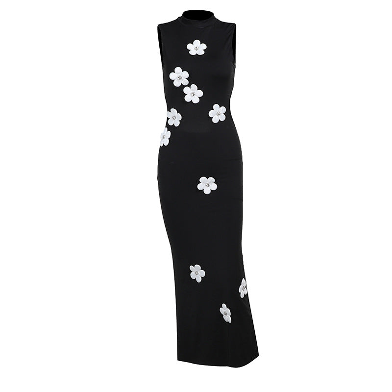 Flower Small Turtleneck Dress Female - Beuti-Ful