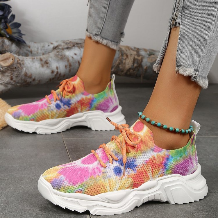 Casual Flower Sports Shoes Women Flat Bottom - Beuti-Ful