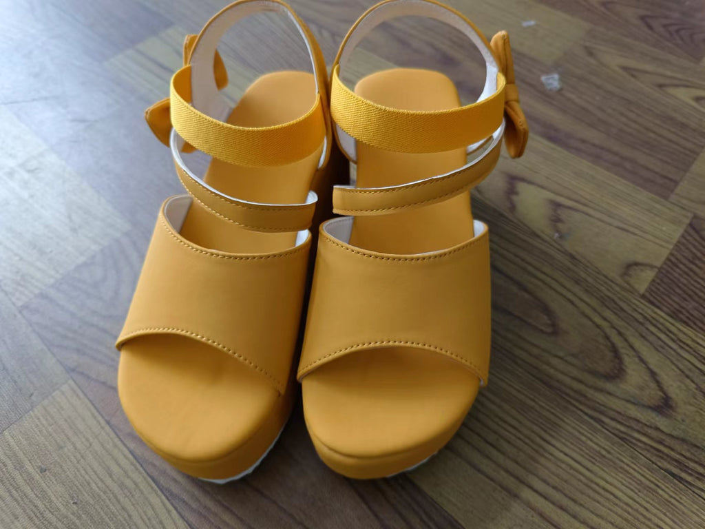 Plus Size Suede Wedge Peep Toe Sandals For Women - Beuti-Ful