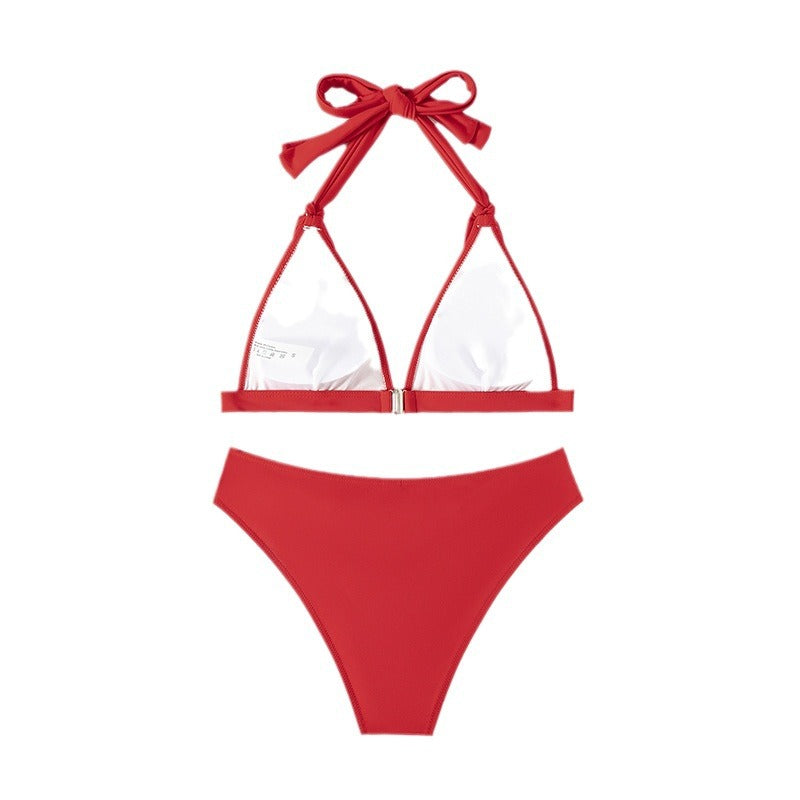 Women's Lace-up Halterneck Split Beach Bikini - Beuti-Ful