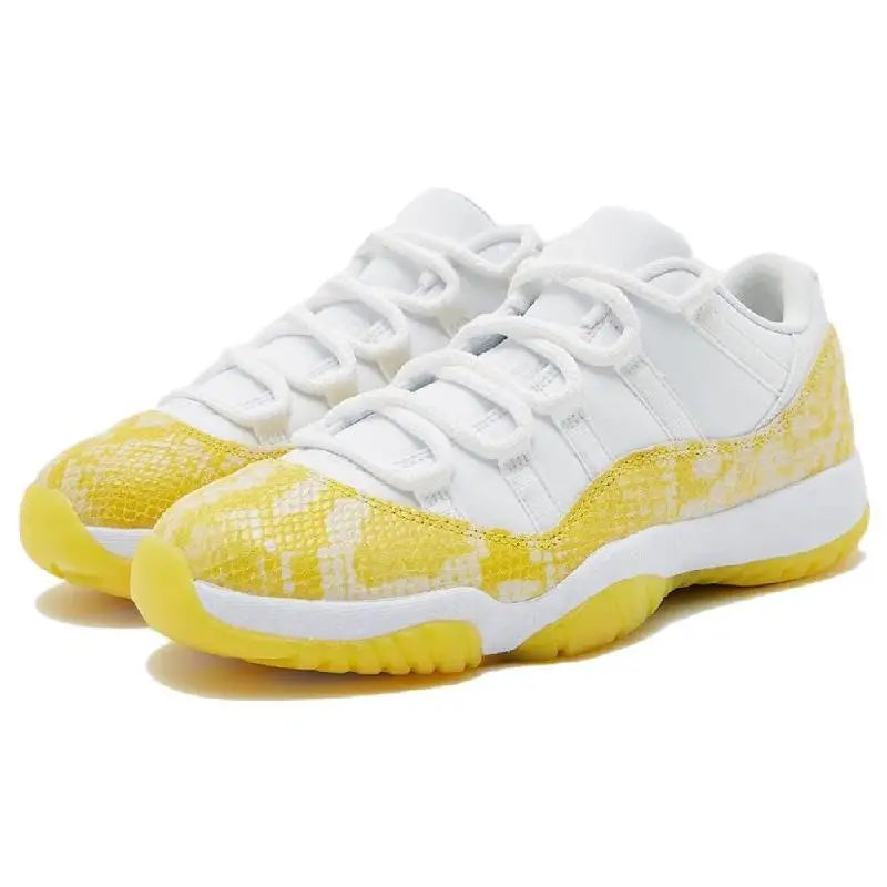 Nike Jordan 11 Retro Low Yellow Snakeskin Women's Sneakers shoes AH7860-107 - Beuti-Ful