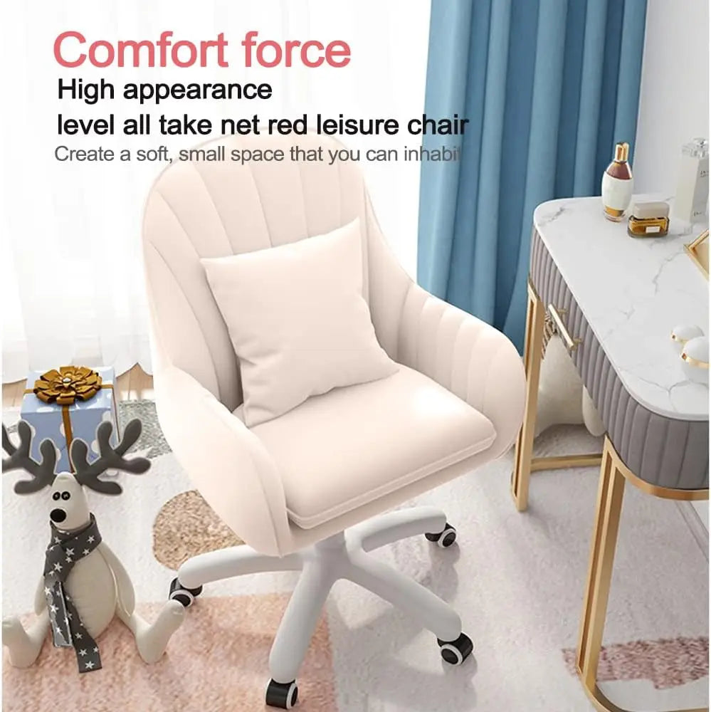 Computer Chair with Mid-Back Upholstered Modern Tufted Computer Task Chair Swivel - Beuti-Ful