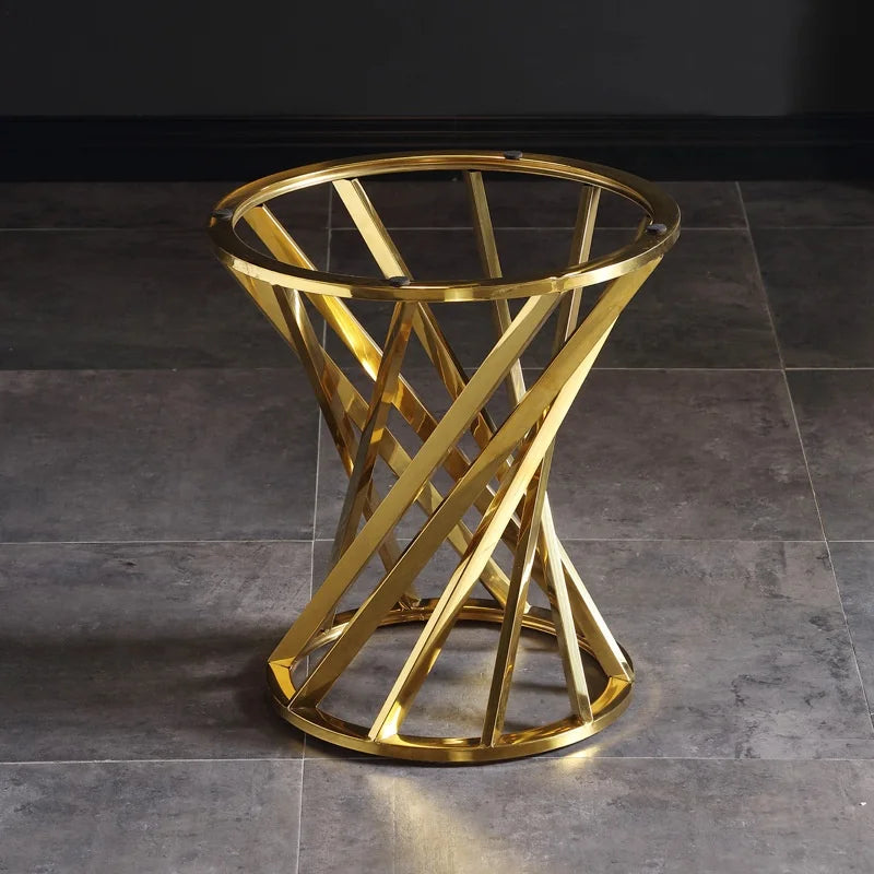Coffee Table  art stone   with gold metal  leg - Beuti-Ful