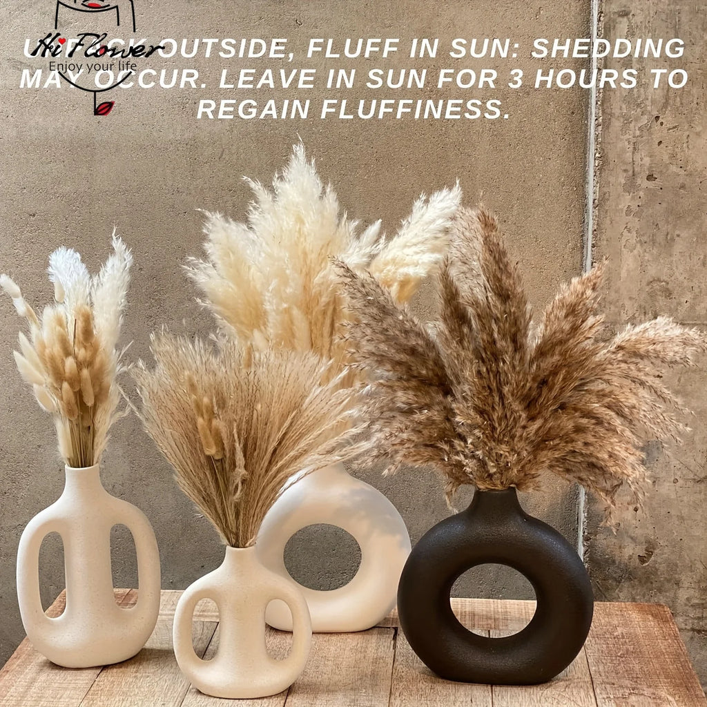 120pcs Dried Flowers Pampas Bunny Rabbit Tails Grass Bouquet Home Vase Decoration Artifical Flower Natural Pampa Wedding Decor - Beuti-Ful