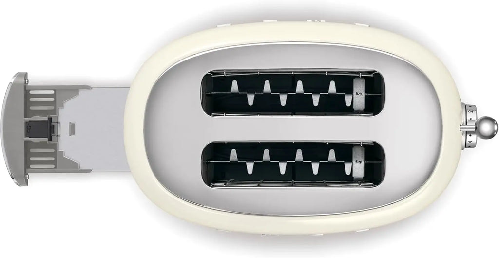 SMEG 2 Slice Toaster with 6 Presets and Defrost Function and Removable Crumb Tray (Cream)