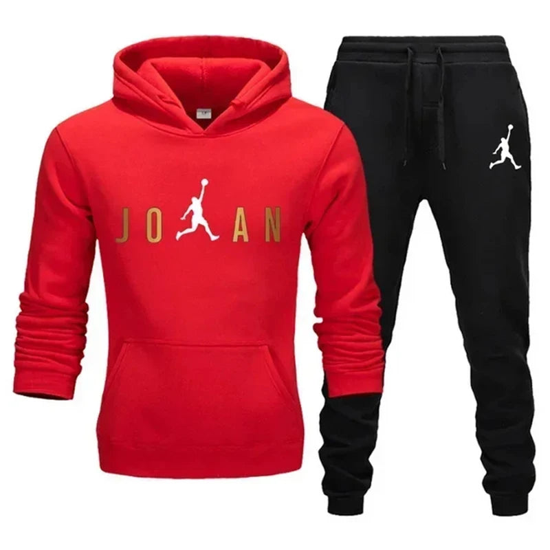 Men's Casual Zipper Tracksuits Jogging Hooded Sets Sports  Pants Suit