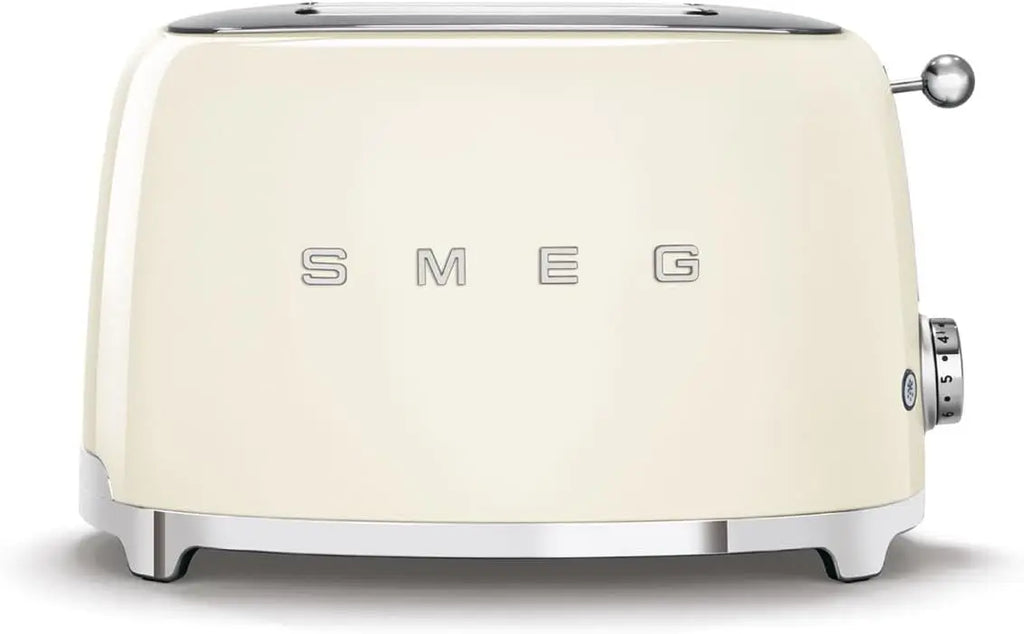 SMEG 2 Slice Toaster with 6 Presets and Defrost Function and Removable Crumb Tray (Cream)