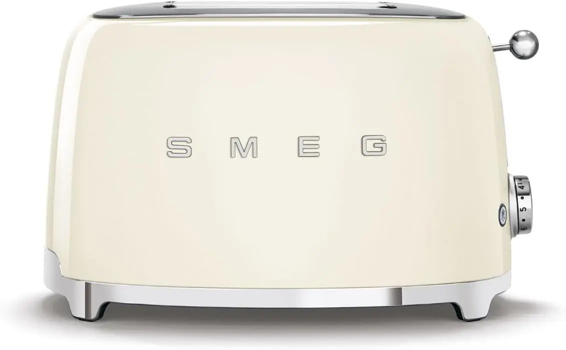 SMEG 2 Slice Toaster with 6 Presets and Defrost Function and Removable Crumb Tray (Cream)