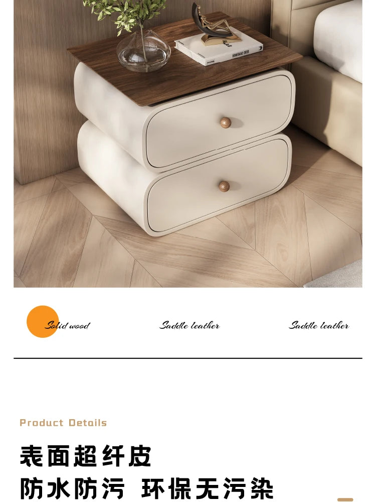 Modern Style Nightstand  Aesthetic Simple Design Night Table Storage Drawer