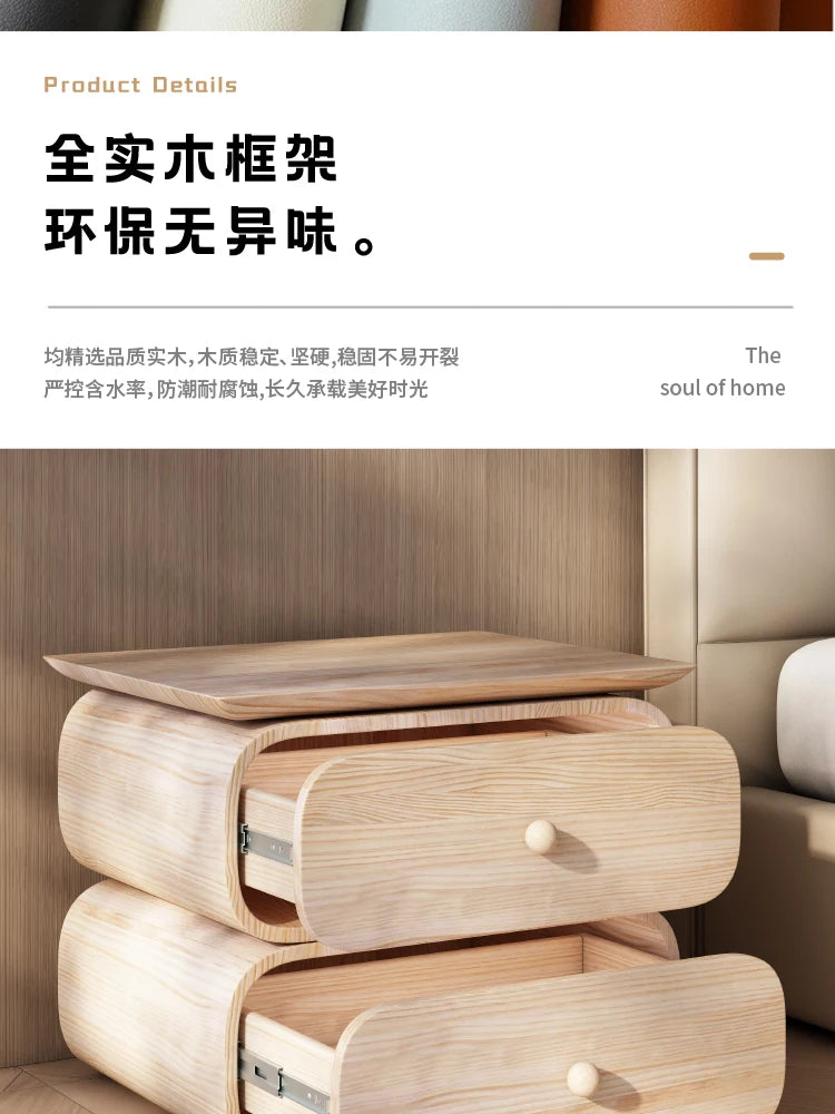 Modern Style Nightstand  Aesthetic Simple Design Night Table Storage Drawer