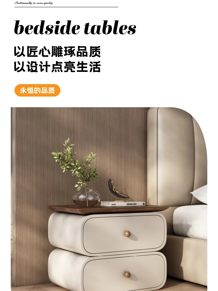 Modern Style Nightstand  Aesthetic Simple Design Night Table Storage Drawer