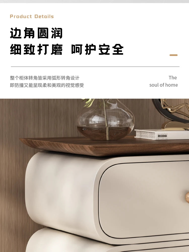 Modern Style Nightstand  Aesthetic Simple Design Night Table Storage Drawer