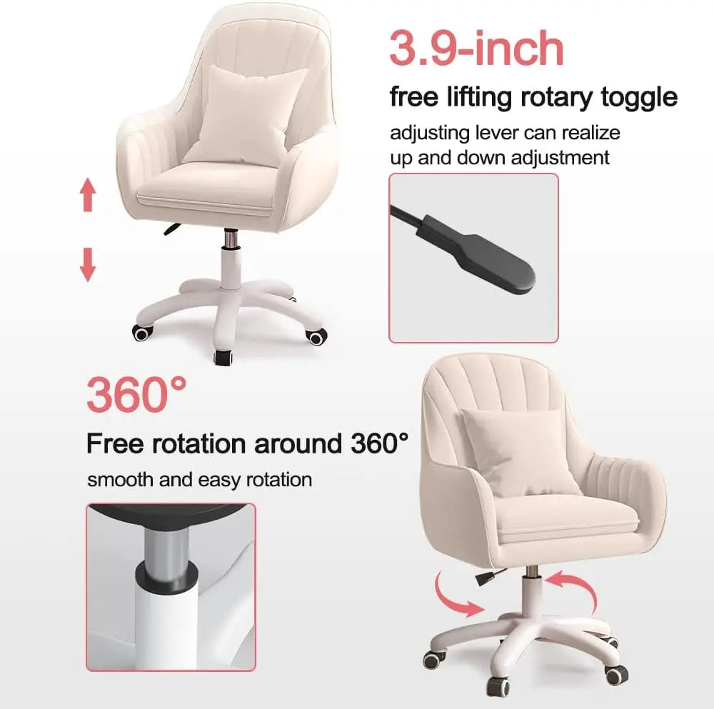 Computer Chair with Mid-Back Upholstered Modern Tufted Computer Task Chair Swivel