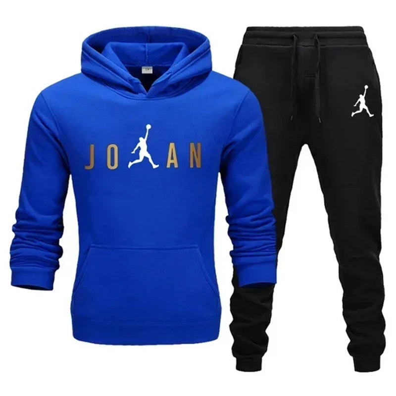Men's Casual Zipper Tracksuits Jogging Hooded Sets Sports  Pants Suit