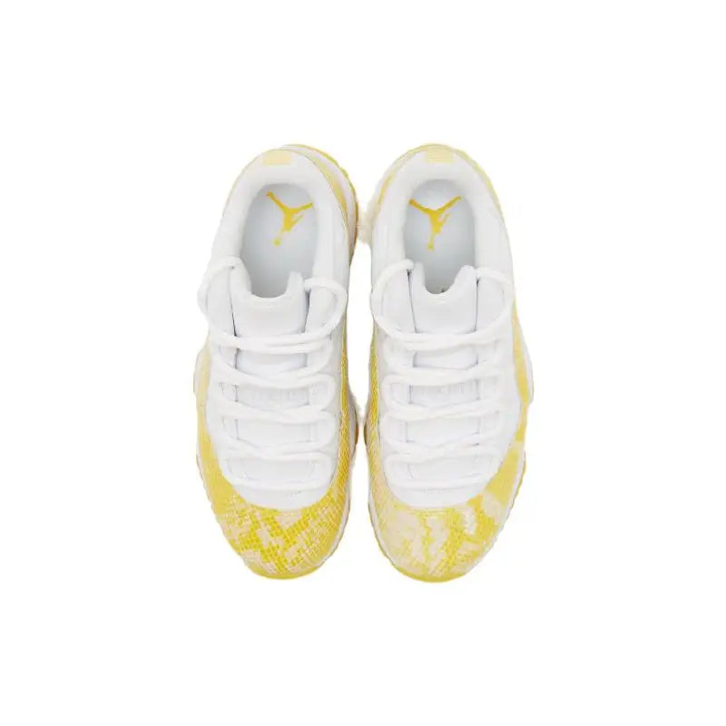 Nike Jordan 11 Retro Low Yellow Snakeskin Women's Sneakers shoes AH7860-107 - Beuti-Ful