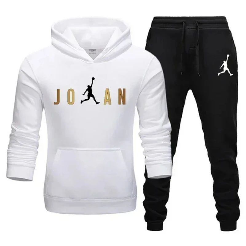Men's Casual Zipper Tracksuits Jogging Hooded Sets Sports  Pants Suit